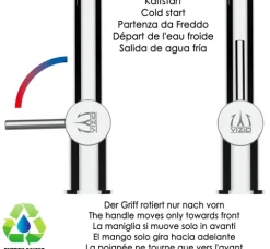 3 Wege Wasserhahn Küchenarmatur, BOD, mit 360° schwenkbarem Auslauf, abnehmbare 2 strahl Handbrause, Schwarz Matt / Grau