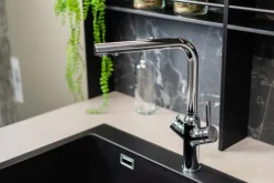 3 Wege Wasserhahn Küchenarmatur, BOD, mit 360° schwenkbarem L-Auslauf, Verchromt