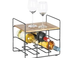 WENKO Weinregal Loft für 6 Flaschen bambus/schwarz