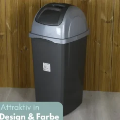 2x Mülleimer Schwingdeckel Mülleimer Küche 33 L Groß 60 cm Schwingeimer Mülltrenner Abfalleimer Küche Mülleimer mit Deckel Küchenabfalleimer
